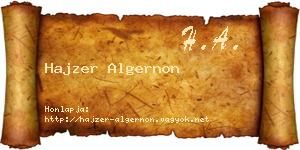 Hajzer Algernon névjegykártya